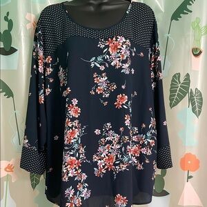 Van Heusen Blue Long Sleeve Blouse